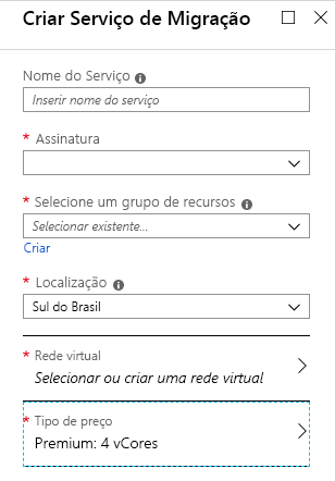 Image showing Create Migration Service