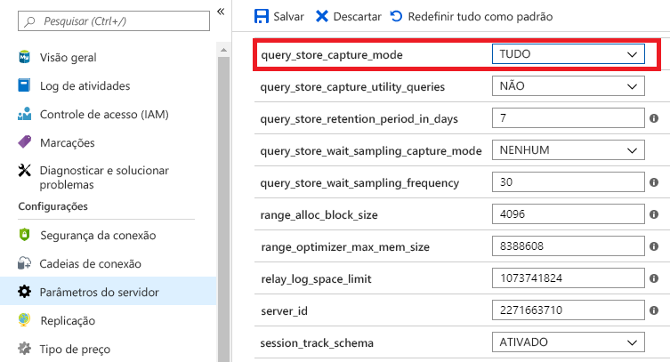 Image showing Query Store capture mode