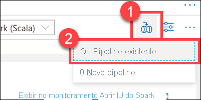 O botão adicionar ao pipeline é realçado.