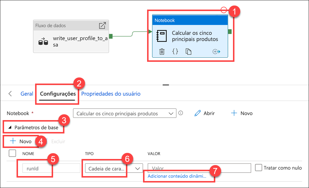 As configurações são exibidas.