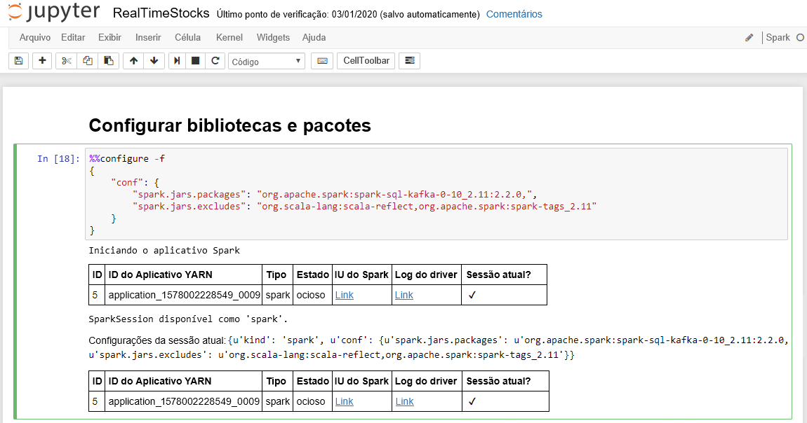 Configurando bibliotecas em um bloco de anotações Jupyter