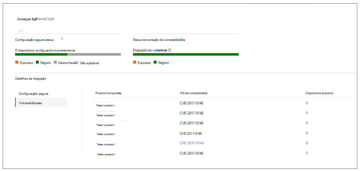 Screenshot of the mitigation section showing vulnerability details.