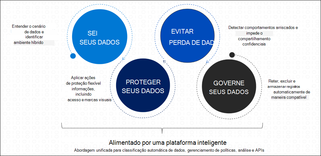 Diagram that shows the four principles of data management.