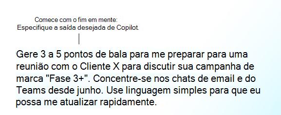 Diagrama mostrando a primeira etapa na criação de um prompt: iniciar com o fim em mente.