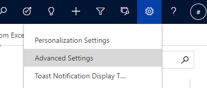 Captura de tela para selecionar o item Configurações avançadas.