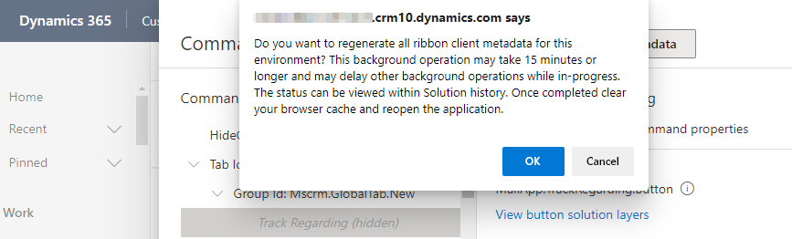 Captura de tela do prompt de confirmação com instruções.