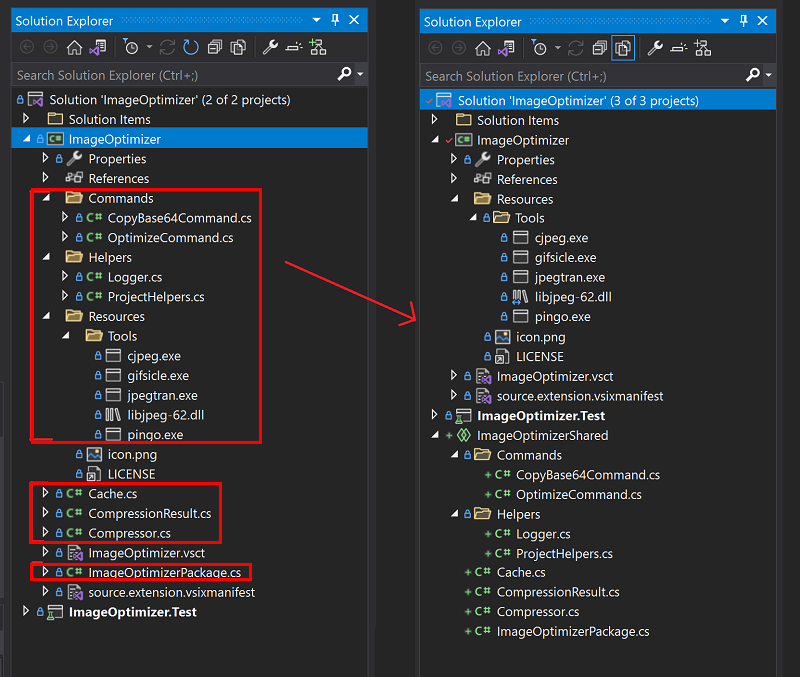 Move files to shared project