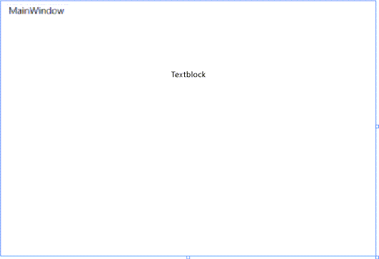 Captura de tela do controle TextBlock na superfície de design do formulário MainWindow.