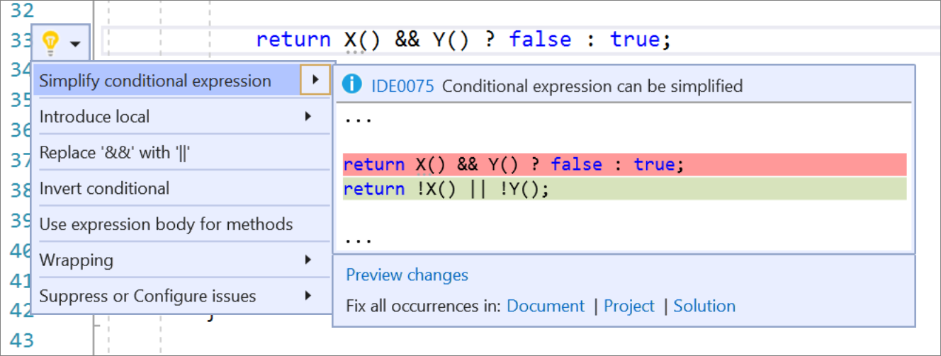 Simplificar expressões condicionais