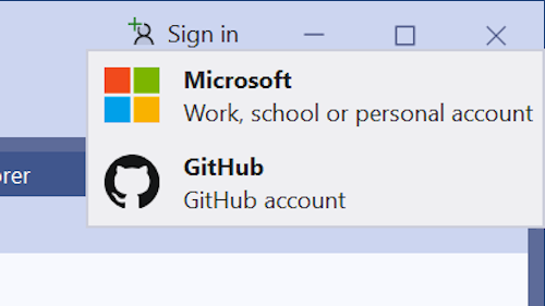 iniciar sessão no GitHub a partir do shell do Visual Studio