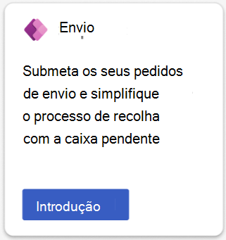 Captura de ecrã a mostrar a card do Power Apps em ação no dashboard.