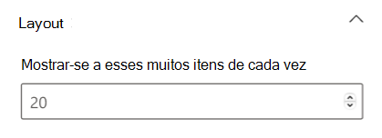 Captura de ecrã da secção de esquema no painel Eventos card propriedades.