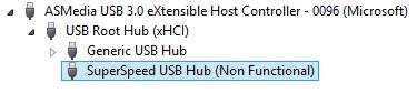 hub usb não funcional sobrespesado