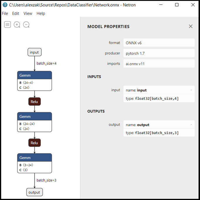 ONNX model properties