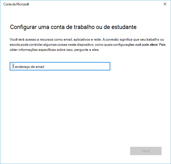 sincronizar a conta escolar ou profissional com o Azure AD.