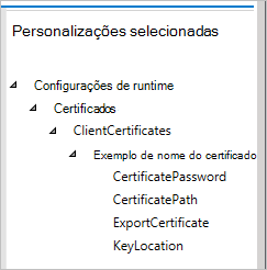 No Windows Configuration Designer, o painel de personalizações selecionado mostra as suas definições.