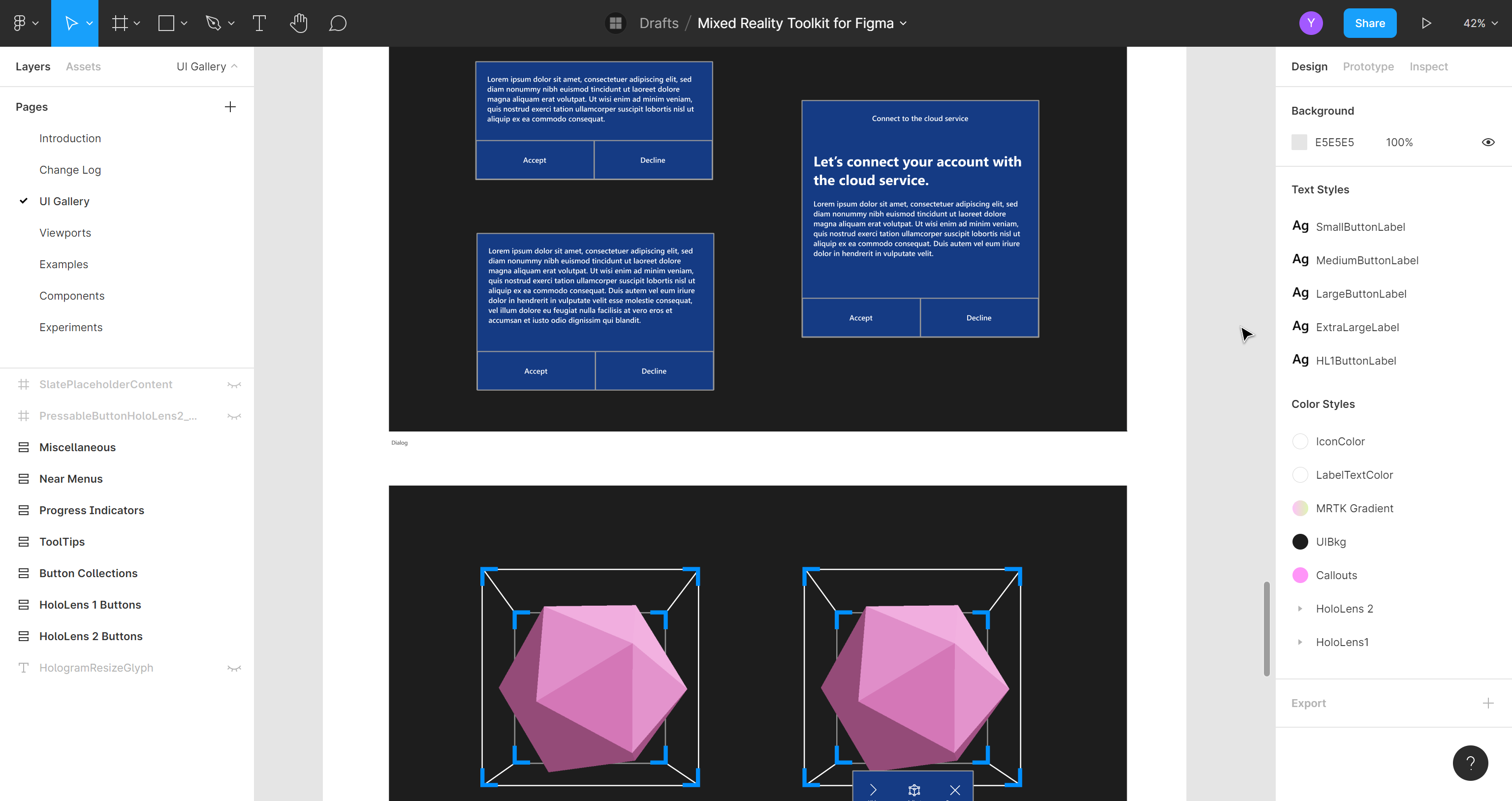 Exemplo do Figma Toolkit - IU do Menu 2