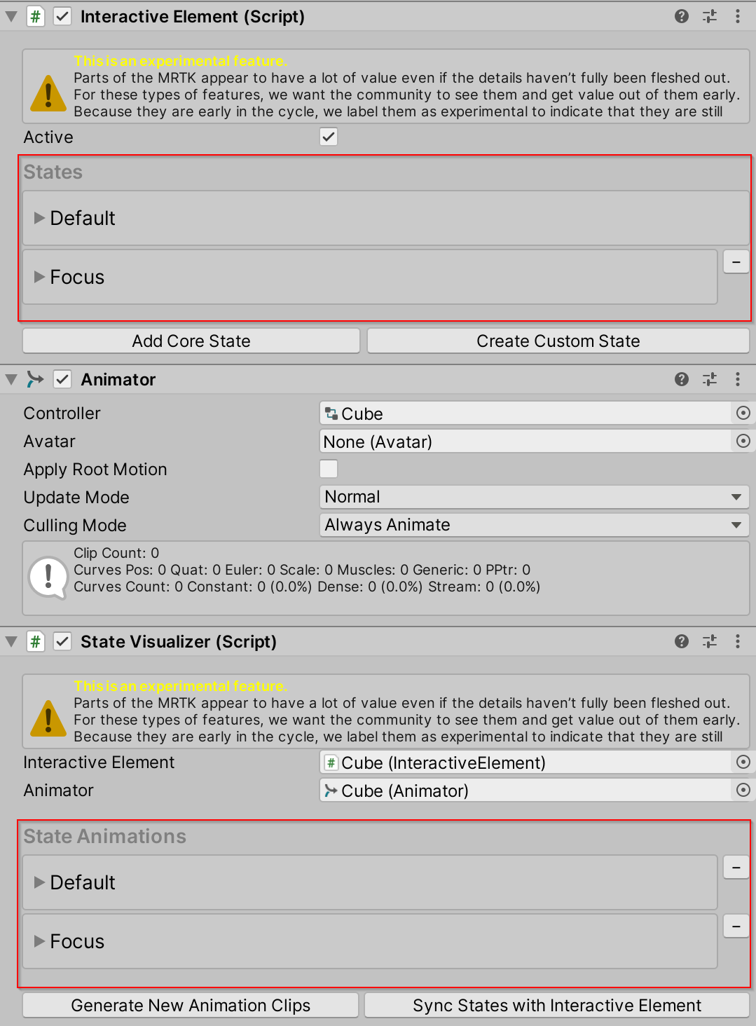 Mostrar clips de animação gerados no visualizador e componentes de elementos interativos