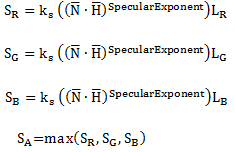 as equações para calcular os valores finais de pixel. 