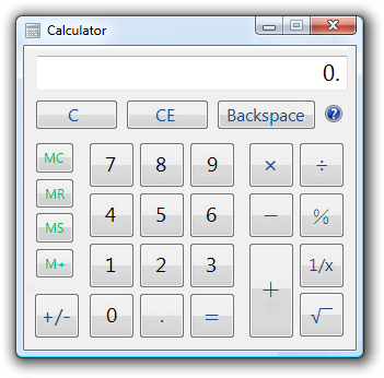 Captura de tela que mostra a calculadora do Windows.