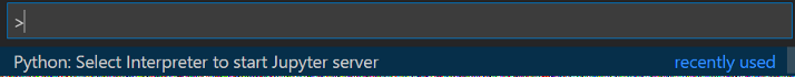 Выберите интерпретатор для запуска сервера Jupyter.
