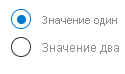 Снимок экрана: элемент пользовательского интерфейса Microsoft.Common.OptionsGroup с вертикально выровненными переключателями.