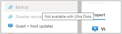 Причины недоступности параметра Azure Backup