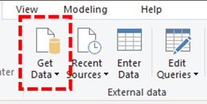 Получение данных в соединителе Power BI.