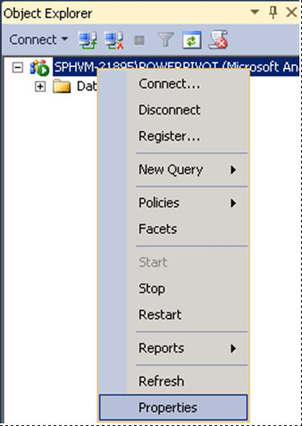 View Properties of an SSAS Server