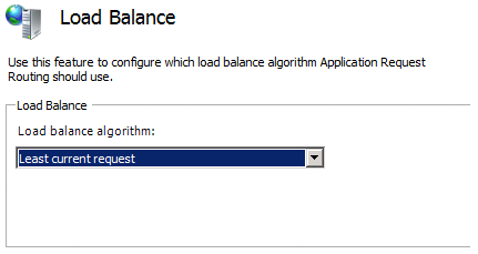 В области балансировки нагрузки выберите алгоритм балансировки нагрузки (например, наименьший текущий запрос).
