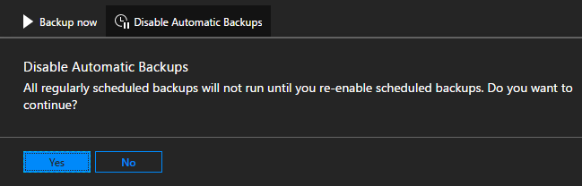 Отключение запланированных резервных копирований в Azure Stack Hub