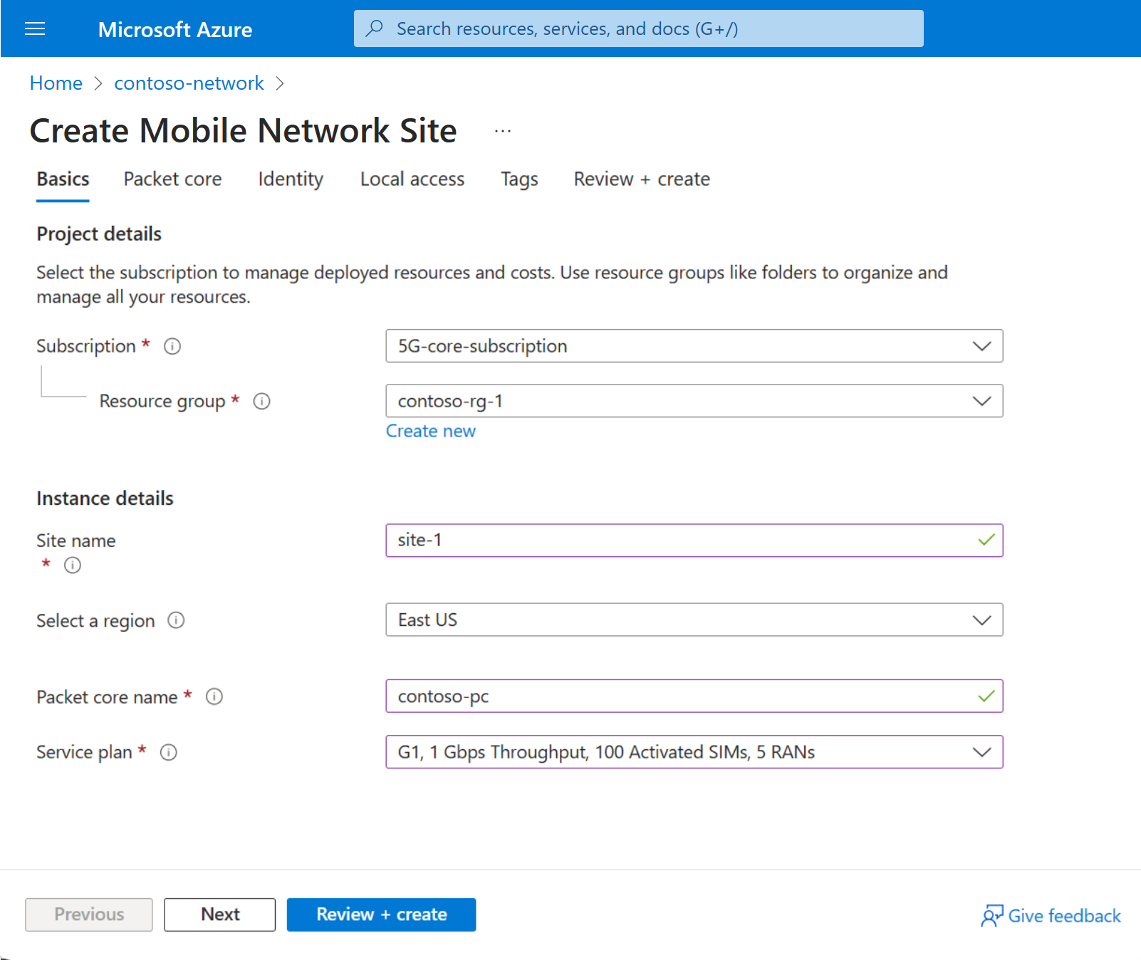 Снимок экрана: портал Azure с вкладкой 