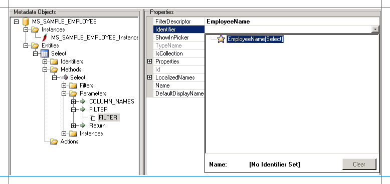 Setting identifier for the FILTER parameter