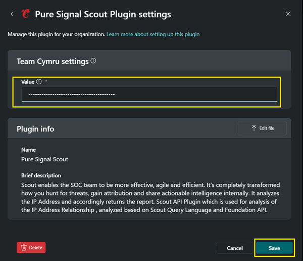 Изображение параметров подключаемого модуля Pure Signal Scout.