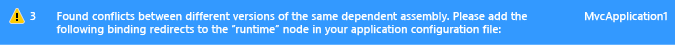 Предупреждение сборки для конфликтов ссылок на сборку.