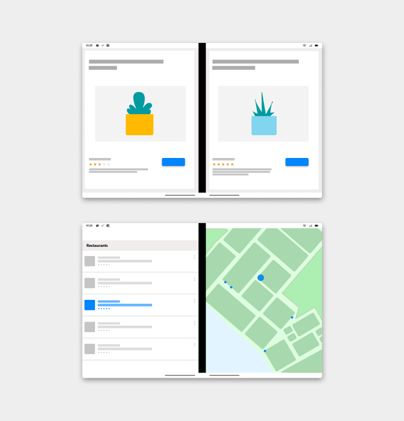 Screenshot shows the dual view experience with similar views side by side and the same data presented different ways.