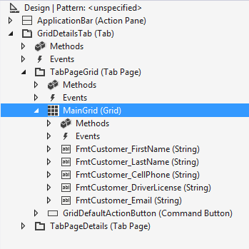 Screen shot showing grid after expanding node and adding fields.