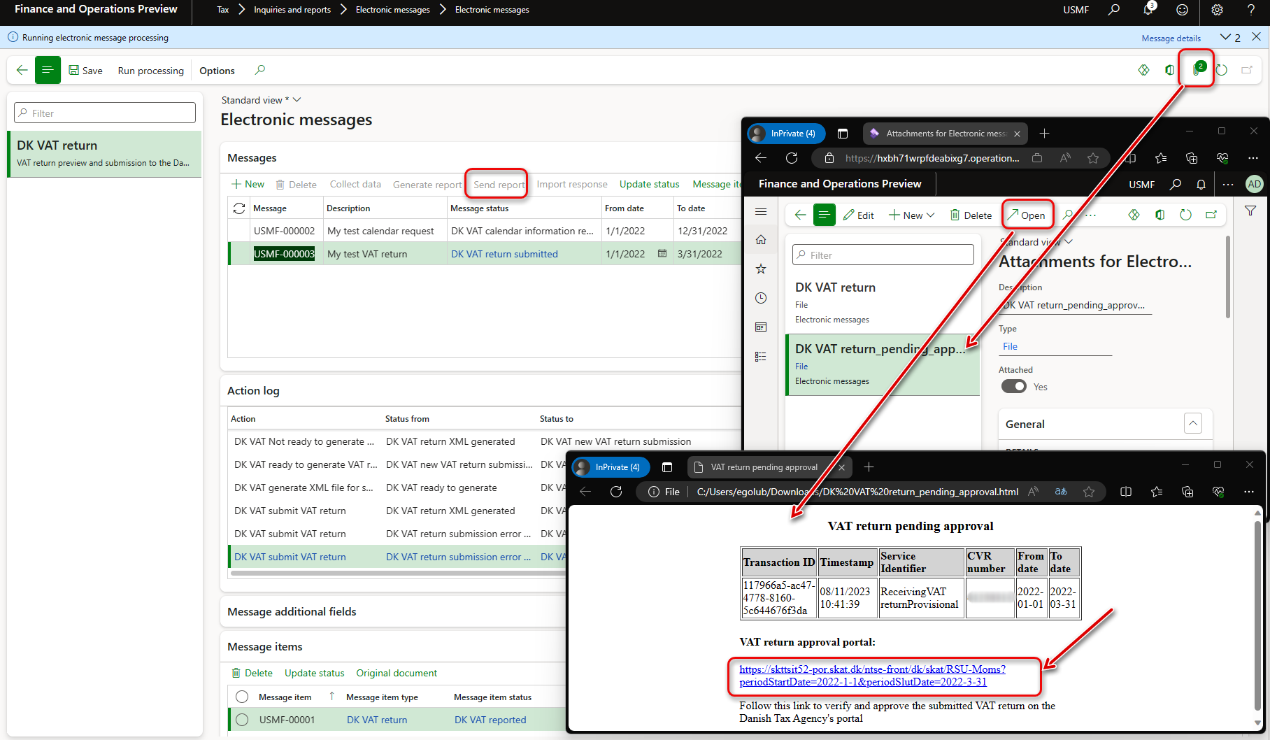 Submitting a VAT return in XML format to the Danish Tax Agency.