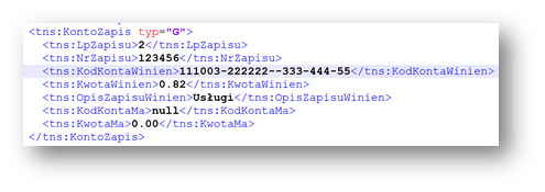 KontoZapis example dimensions on.