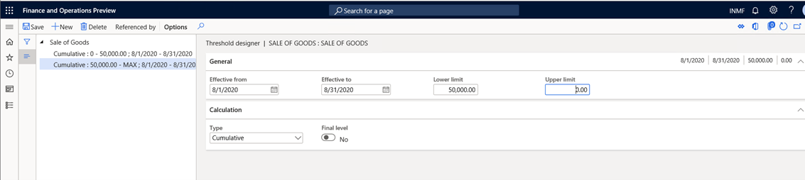 Design two threshold slabs on Threshold designer page .