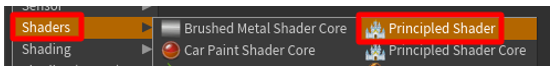 Principled Shader command.