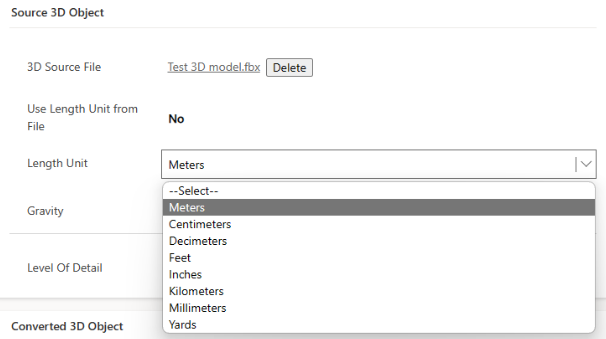 Length Unit field