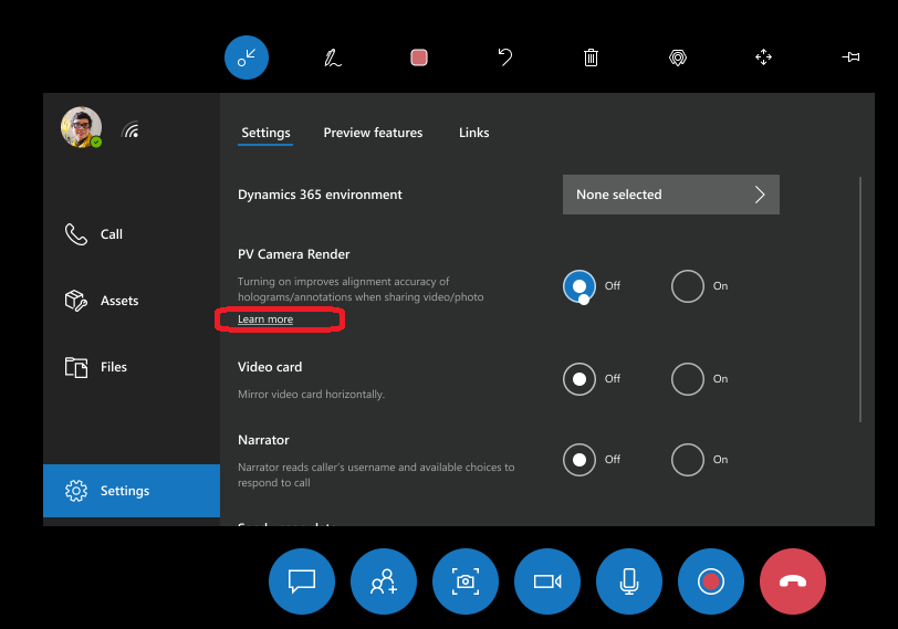 Graphic showing the PV camera render setting.