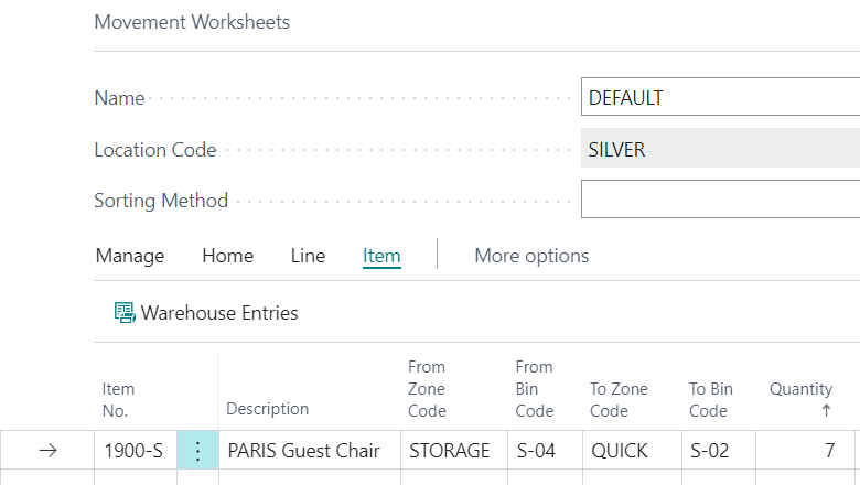 Screenshot of Movement Worksheet