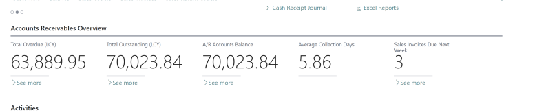 The new wide cues. After setup, the Total Outstanding Balance and A/R Account Balance should match.