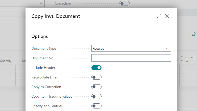 Copy Inventory Document