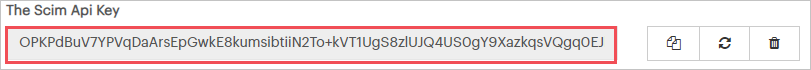 Снимок экрана, на котором показан ключ API SCIM.