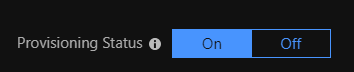 Для параметра Provisioning Status (Состояние подготовки) выбрано значение On (Вкл.).