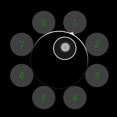 Wheel with joystick in inner slot and custom buttons in each outer slot