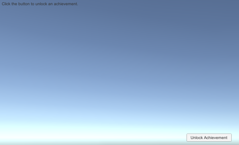 Screenshot of the achievement example scene in the GDK Unity package